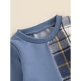 thumbnail image 6 of Suealasg Toddler Baby Boy Clothes Infant Boy 2Pcs Fall Winter Outfits 1T 2T 3T 4T Long Sleeve Contrast Color Sweatshirt + Pants Set, 6 of 7