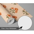 thumbnail image 6 of S4Sassy Peel And Stick Wall Covering, Floral Print Removable Wall Wrap - Orange Mural For Vintage Farmhouse Decor, Bathroom, Laundry Room - Self-Adhesive Removable Wallpaper Vinyl (25"X 60"), 6 of 9