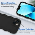 thumbnail image 2 of Case for iPhone 13 Case Wave, Curly Frame Design for Women Girls, Cute Wavy Solid Color Aesthetic Phone Case Soft Flexible TPU Shockproof Full-Body Protective Case Cover 6.1 inch - Black, 2 of 12