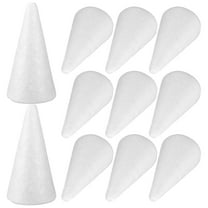 12pcs Handmade White Solid Cone Craft Accessories for Children Home Decor Christmas Cone Set