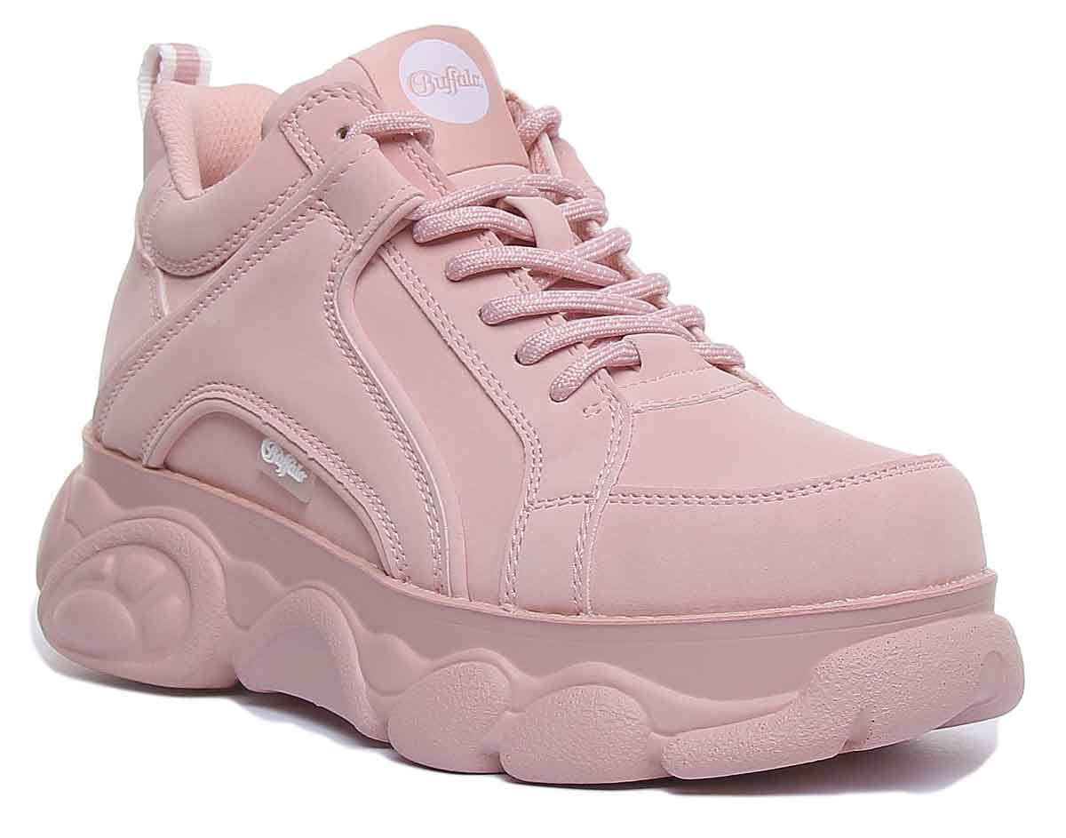 Buffalo Corin Women's Chunky Sole Up Sneakers In Pink Size 8.5 - Walmart.com