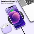 thumbnail image 5 of Compatible with iPhone 12 Mini Case, Slim Liquid Silicone 3 Layers Full Covered Soft Gel Rubber with Microfiber Case Cover 5.4 inch-Light Purple, 5 of 11