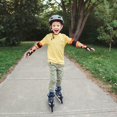 thumbnail image 2 of Patins à Roues Alignées pour Enfants Filles Garçons Débutants, 4 Tailles Réglables avec Roues Lumineuses pour Enfants. (Bleu, Petit(12J-2)), 2 of 6
