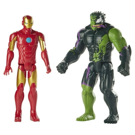 Marvel Spiderman: Maximum Venom Titan Hero Iron Man vs Venomized Hulk Toy Action Figure for Boys and Girls (12")