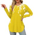 thumbnail image 2 of Womens Sweatshirts Cotton Round Neck Long Sleeved Printed T-shirt Elegant Tunic Tops Fall Winter Casual Loose Pullover Tees Comfortable Fashion Sweatshirt Activewear Size 8-16, 2 of 5