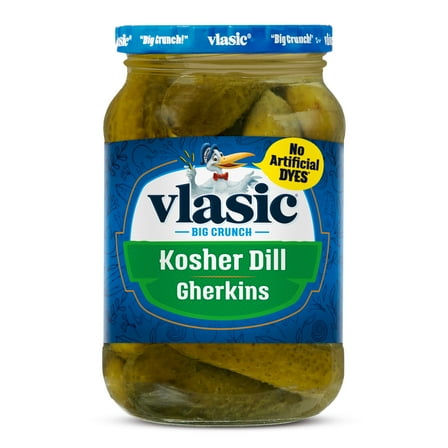 Vlasic Kosher Dill Gherkins Pickles, Keto Friendly, 16 fl. oz.