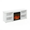 thumbnail image 4 of Furinno Meuble Télé Montale 60 Pouces avec Foyer, Blanc Uni, 4 of 7