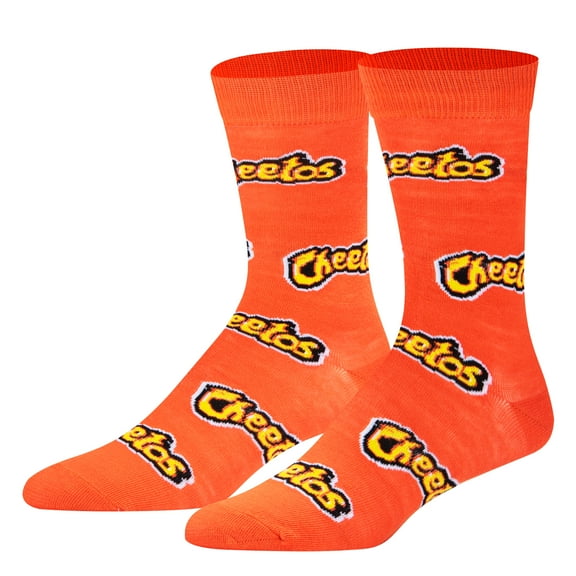 Crazy Socks Cheetos All Over Crew Socks – Official Snack Food Novelty Socks – Size Large for Men &