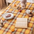 thumbnail image 2 of Plaid Fall Tablecloth Thanksgiving Rectangle 60x84 Inch, Yellow Table Cloths Autumn Decorations, Polyester Fabric Table Cover for Harvest Party Dining Farmhouse Kitchen Decor, 2 of 6