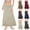 Beige, variant on Umfun Women's High Waist A-Line Maxi Skirt Elastic Waist Flowy Skirt Casual Loungewear Summer Vacation Skirt