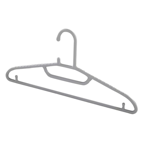 10-Pack Non-Slip Plastic Hangers - Space-Saving Household Closet Organizers with Windproof Hooks (Gray/White)