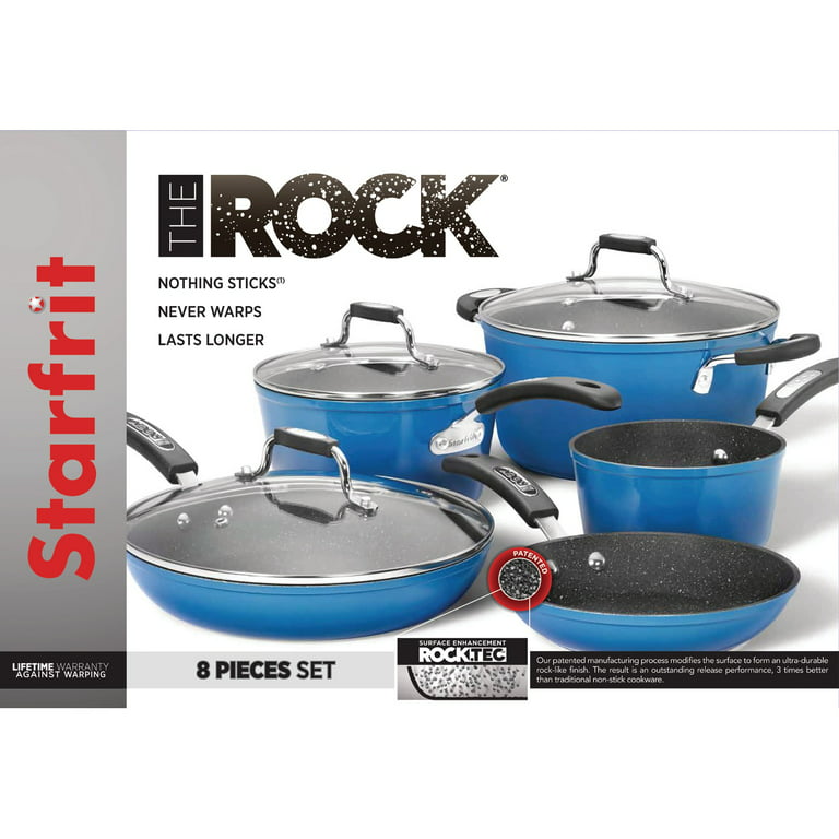 Starfrit The Rock Bakelite 8-Piece Aluminum Nonstick Cookware Set