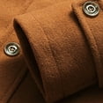 thumbnail image 7 of Maoxin Men's Jacket Men's Solid Color Pocket Zipper Long Sleeved Double-layer Collar Wool Coat Brown M, 7 of 7