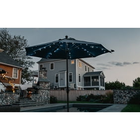 Blue Star Group Brella Lights Patio Umbrella Lighting System With Power Pod 8 Rib Walmart Com Walmart Com