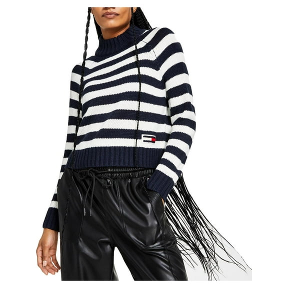 Tommy Jeans Womens Knit Ribbed Trim Pullover Sweater