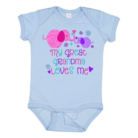

Inktastic My Great Grandma Loves Me- Cute Elephants Gift Baby Boy or Baby Girl Bodysuit