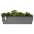 thumbnail image 4 of Ecopots Bruges Durable Modern Rectangular Indoor/Outdoor Recycled Based Composite Flower Pot Planter, Grey, 31.5", 4 of 4