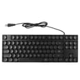 thumbnail image 1 of Teclado para juegos USB redondo de 87 teclas, retroiluminado, ergonómico, mecánico, táctil, con cable, para ordenador de escritorio, portátil, color negro, 1 of 14