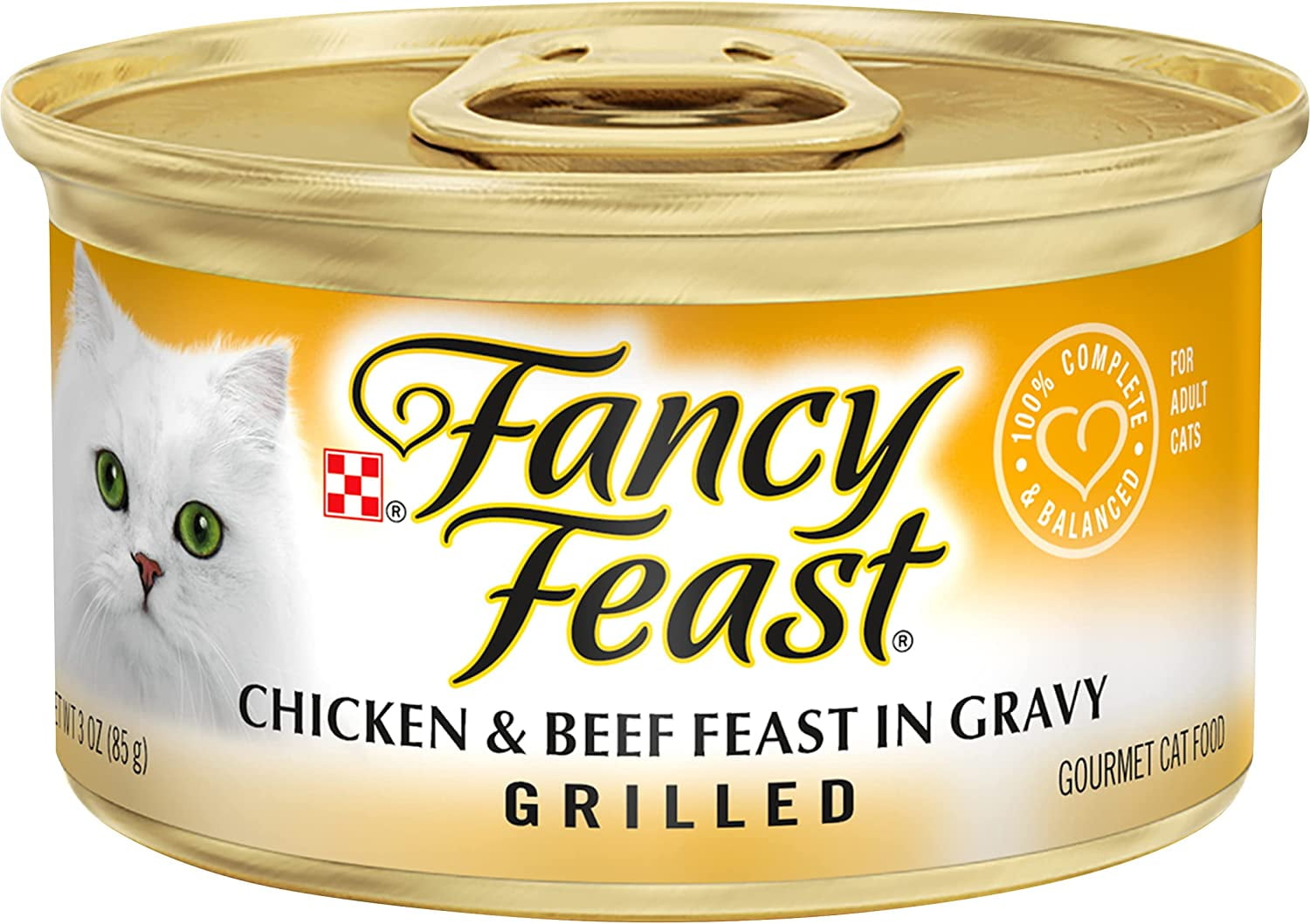 Fancy Feast Grilled Chicken & Beef Feast in Gravy Adult Wet Cat Food, 3 OZ (Pack of 12)