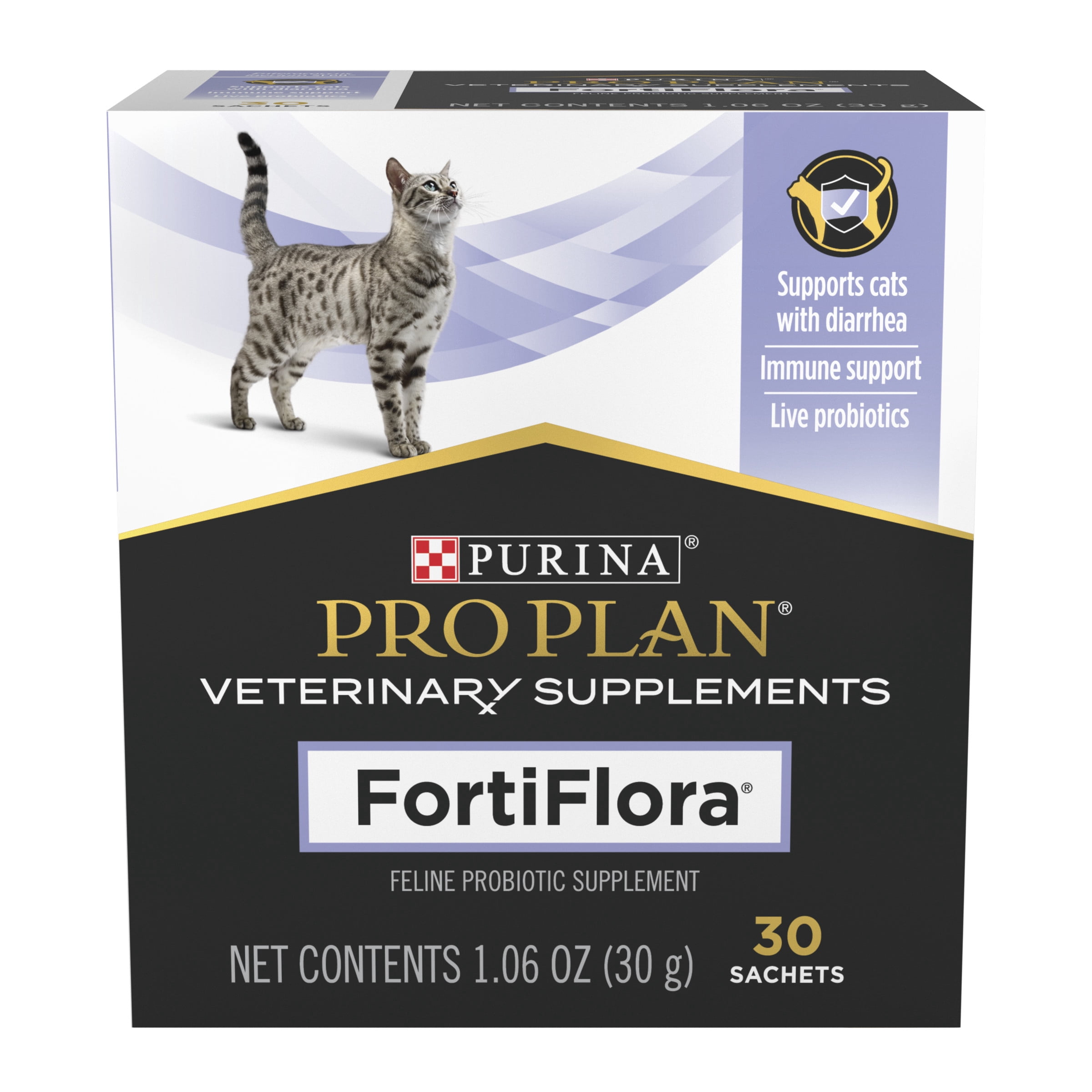 Purina Pro Plan Veterinary Supplements FortiFlora Cat Probiotic for Cats with Diarrhea 30 ct. Box (2-Pack)