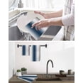 thumbnail image 5 of Gray Navy Blue Kitchen Dish Towels for Drying Dishes Set of 4, Modern Gradient Geometric Waffle Weave Microfiber Hand Tea Bathroom Towels Quick Dry & Absorbent Towel 15.7x23.6, 5 of 7