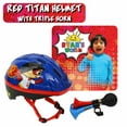 thumbnail image 3 of Ryan's World Red Titan Bike Helmet, Triple Horn (Kids Ages 5+), 3 of 6