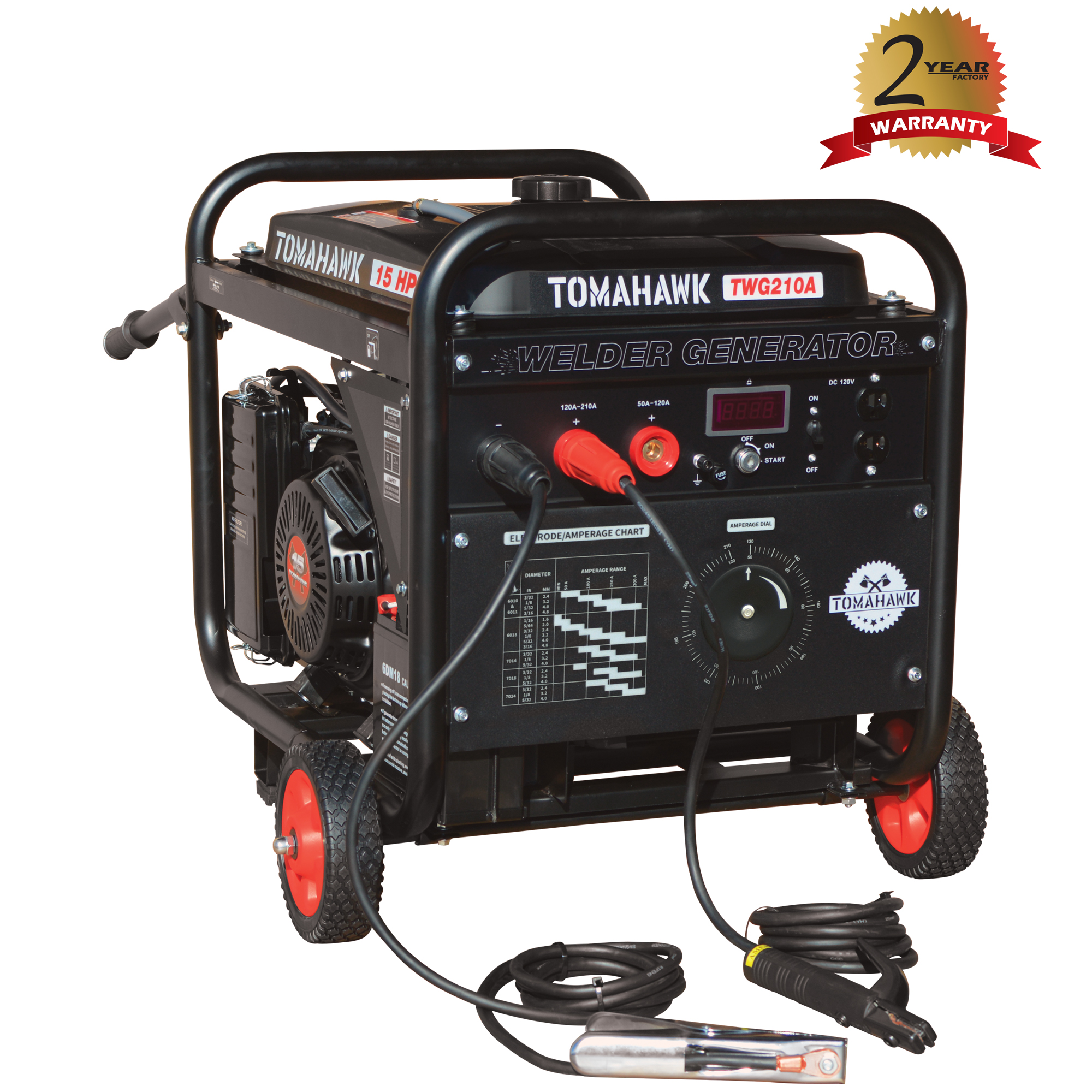 TOMAHAWK 15 HP Engine Driven Portable 2,000 Watt Generator with 210 Amp