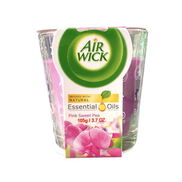 Air Wick Essential Oils Candle, Pink Sweet Pea, Pack of 6