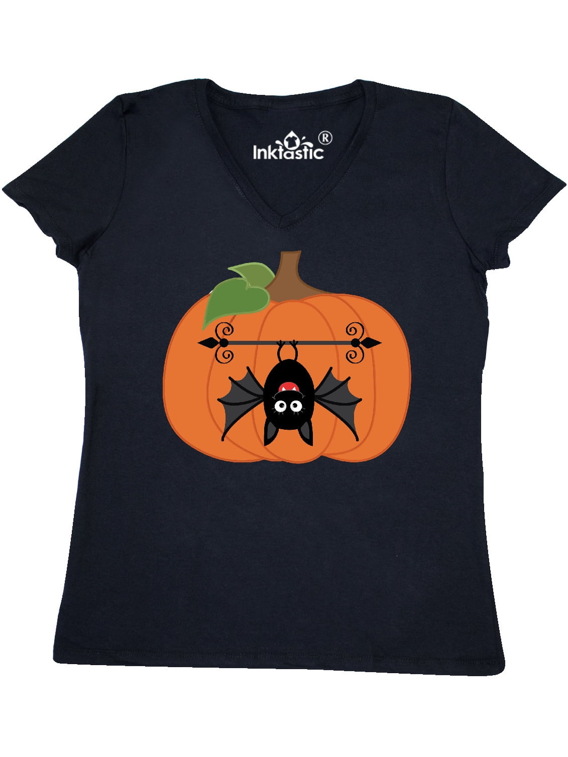 Halloween Women's Trick or Treat V-neck Shirts T shirts for Women  Bats 