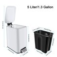 thumbnail image 2 of CLTEC Cubo de basura pequeño de 5 litros/1.3 galones con tapa de cierre suave, color blanco CLTEC 1, 2 of 4