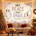 thumbnail image 3 of Two White Dogs with Brown Ears in Yoga Poses Against Pastel Backgrounds, Playful Illustration for Pet Lovers, Pet Themed Artwork Birthday Gift, Tapestry Wall Hanging for Bedroom and Living Room, 3 of 7