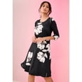 thumbnail image 4 of Roaman's Women's Plus Size Stretch Knit Fit-And-Flare Dress, 4 of 4