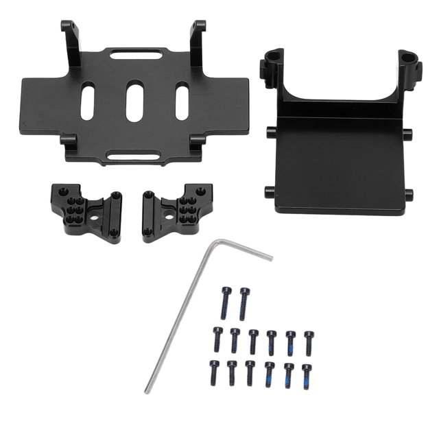 Torre de choque trasera RC, bandeja de batería de soporte ESC de aleación de aluminio para AXIAL 1/24 SCX24, repuesto para Ford Bronco negro