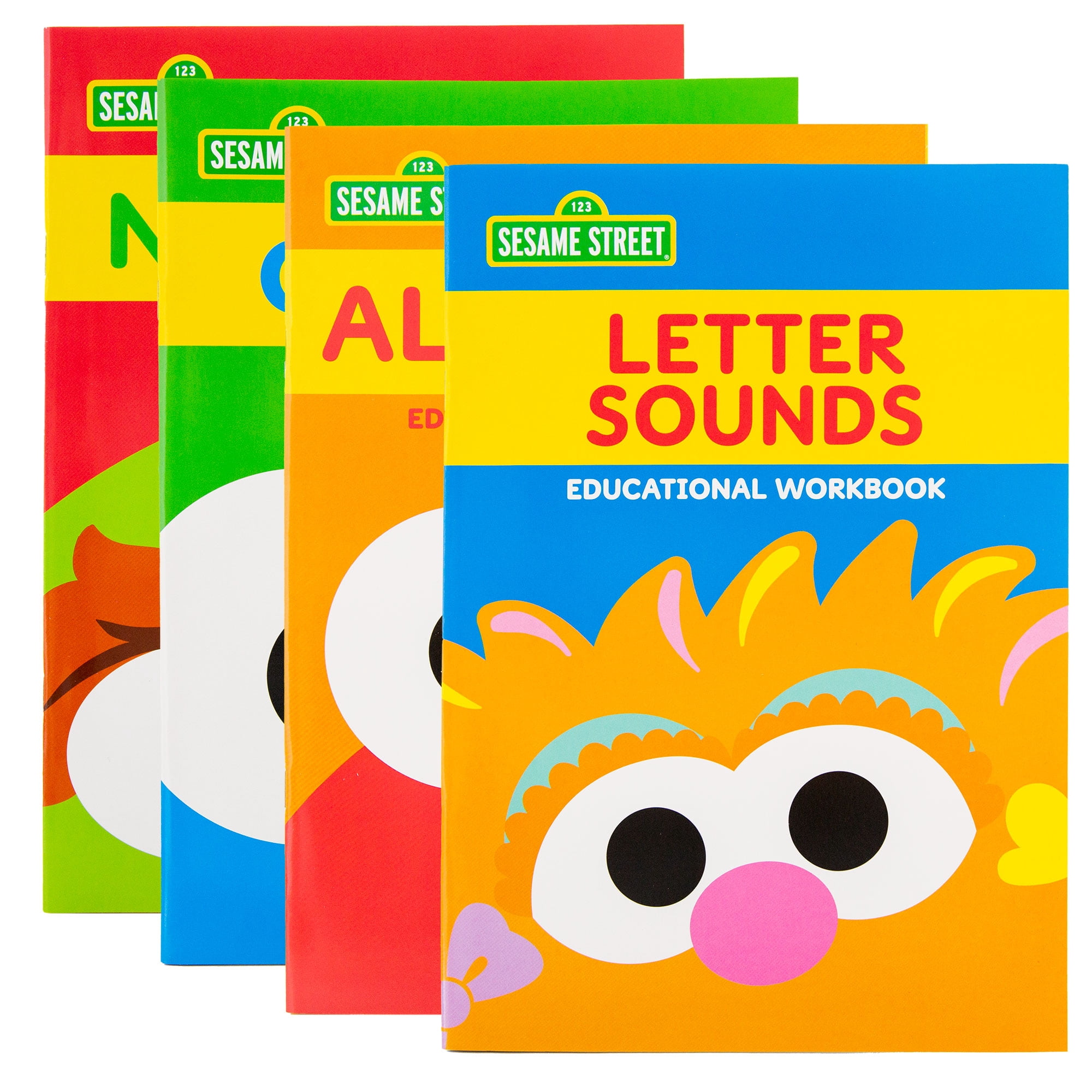 SESAME STREET Workbooks 4 Titles, for Learning Drawing Coloring, 32 Pages, 4-Pack