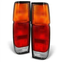 AKKON - For Hardbody D21 Pickup Truck Red Amber Tail Lights Rear Brake Lamp Left   Right Replacement Pair Set