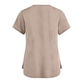 thumbnail image 4 of Scrubs for Women – Ultra Soft 4-Way Stretch V-Neck Top with Convenient Pockets, Easy Care Fabric Khaki 2XL, 4 of 4