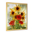 thumbnail image 2 of Designart 'Poppies and Sunflowers In The Wild' Traditional Framed Art Print, 2 of 4