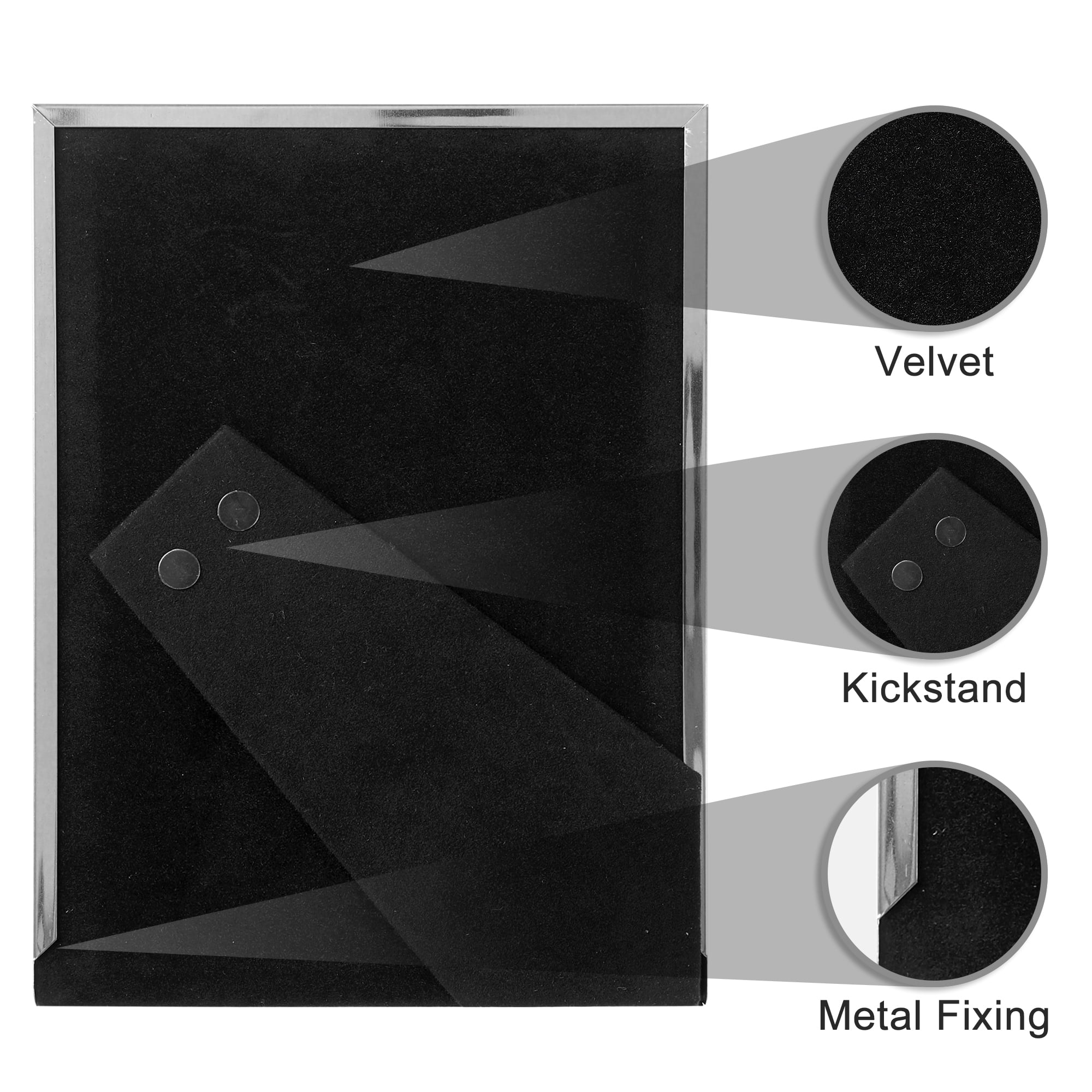 Unique Bargains Modern Picture Frame Brushed Aluminum Metal Photo Frame Silver 6x8