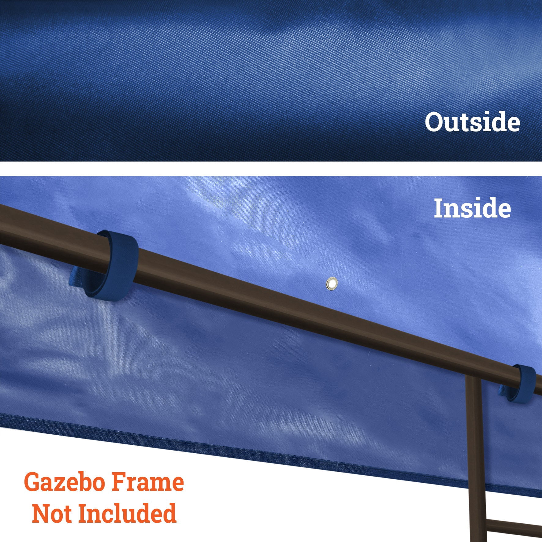 SUNRISEUMBRELLA 119“”x119” Gazebo Replacement Canopy Top Single Tier Canopy Top Cover(#18)