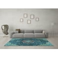 thumbnail image 3 of Ahgly Company Indoor Rectangle Medallion Light Blue Traditional Area Rugs, 5' x 7', 3 of 4
