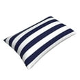 thumbnail image 3 of Daiia Navy Blue And White Stripes Bedding Waterproof Pillow Protector Zippered Queen – Bed Bug Proof Pillow Encasement-16"x24", 3 of 9