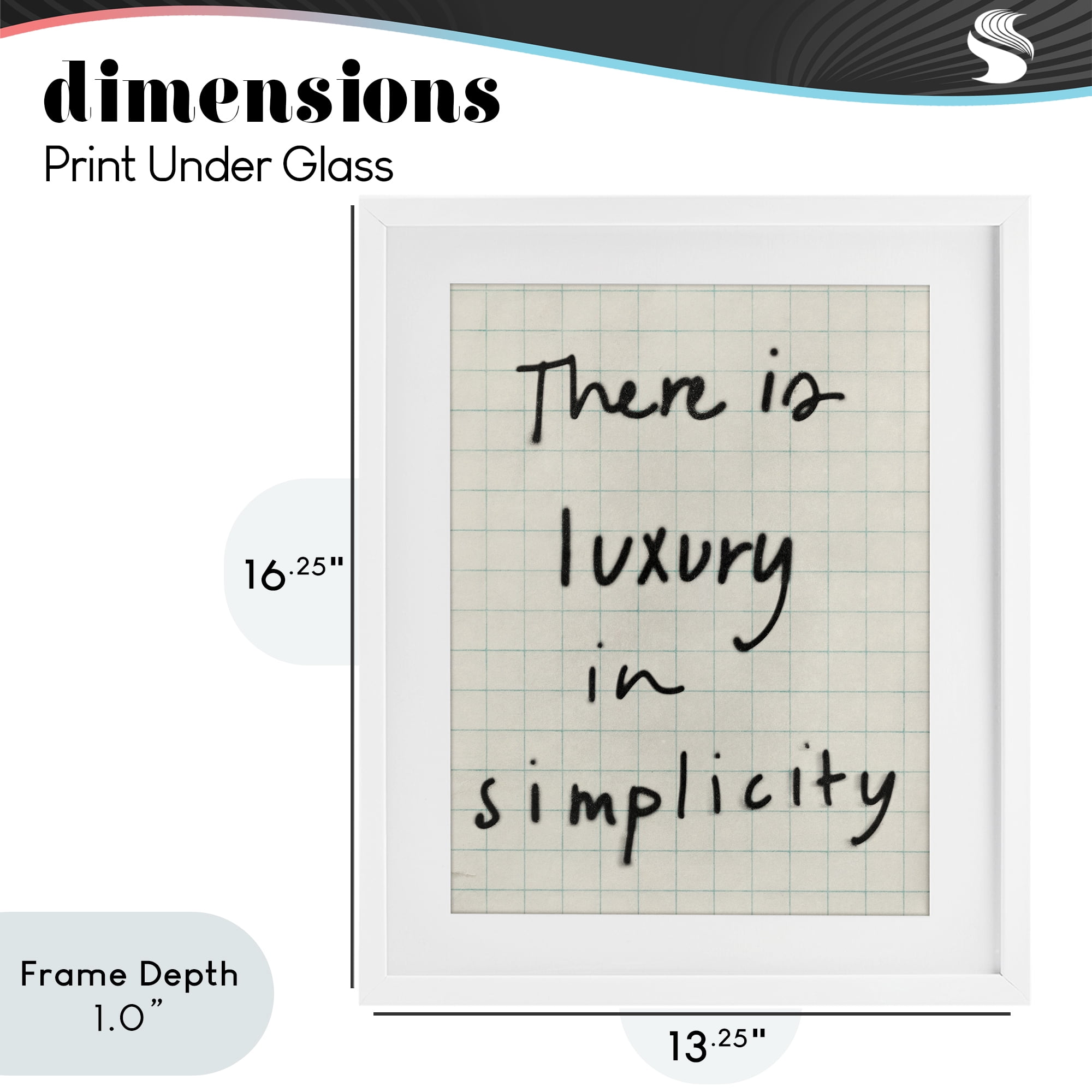 Stupell Industries Luxury In Simplicity Scrawl White Framed Print Under Glass, design by Victoria Barnes