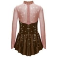 thumbnail image 4 of TTAO Girl's Jazz Latin Ballet Dance Tutu Dress Figure Ice Skating Sparkly Dancewear Gymnastics Costumes Brown 8, 4 of 5