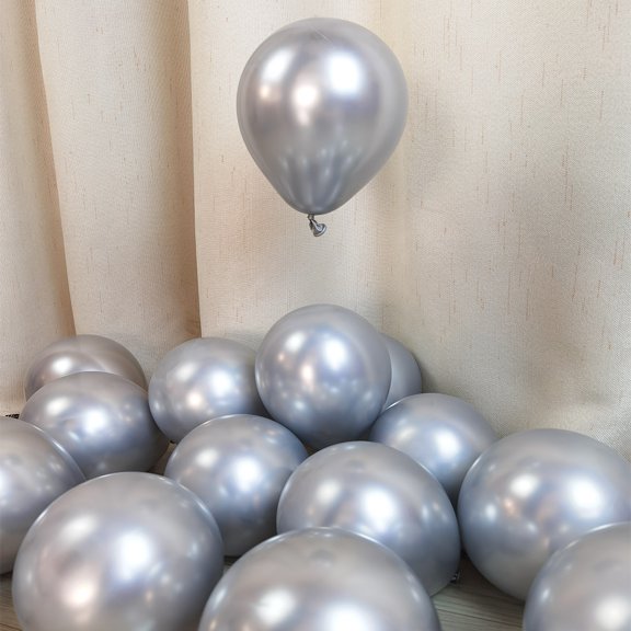 Silver Balloons 5 inch Metallic Chrome Silver Balloons for Birthday Wedding Anniversary Festival Party Decorations 100 pcs
