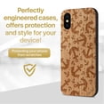 thumbnail image 2 of Case Yard Wooden Case Outside Soft TPU Silicone, Slim Fit Shockproof Wood Protective Phone Cover for Girls Boys Men and Women, Supports Wireless Charging Anchor Pattern Design case for iPhone-XS-Max, 2 of 7