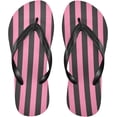 thumbnail image 2 of Pink Black Stripes Flip Flop Casual Non-slip Thong Sandals for Women Men Beach Summer Slippers, M (36-37) Summer Slippers, 2 of 7