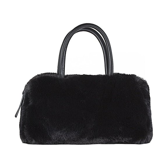 Faux Fur Bowler - Black