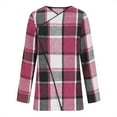 thumbnail image 4 of Yuwull Women'S Plaid Open Front Waterfall Long Sleeve Collar Jacket Cardigan Coat Trendy Fall Jacket Outerwear, 4 of 7
