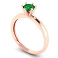 thumbnail image 2 of 0.5 ctw Solitaire Anniversary Ring for Women | Round Cut Simulated Emerald | Hyperallergenic Solid 18K Rose Gold, 2 of 5