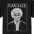 thumbnail image 6 of Golden Girls Golden Girls Sophia Is Savage Mens Tee on Black Adult Crew Neck Short Sleeve T-shirt - 4XLB, 6 of 7